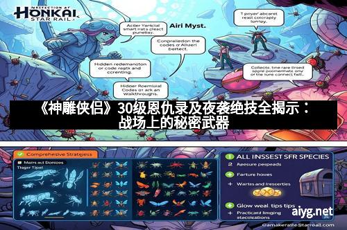 《神雕侠侣》30级恩仇录及夜袭绝技全揭示：战场上的秘密武器